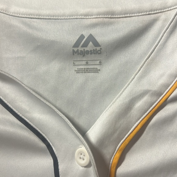 White Button Up SD Shirt NWOT size L - Picture 3 of 6